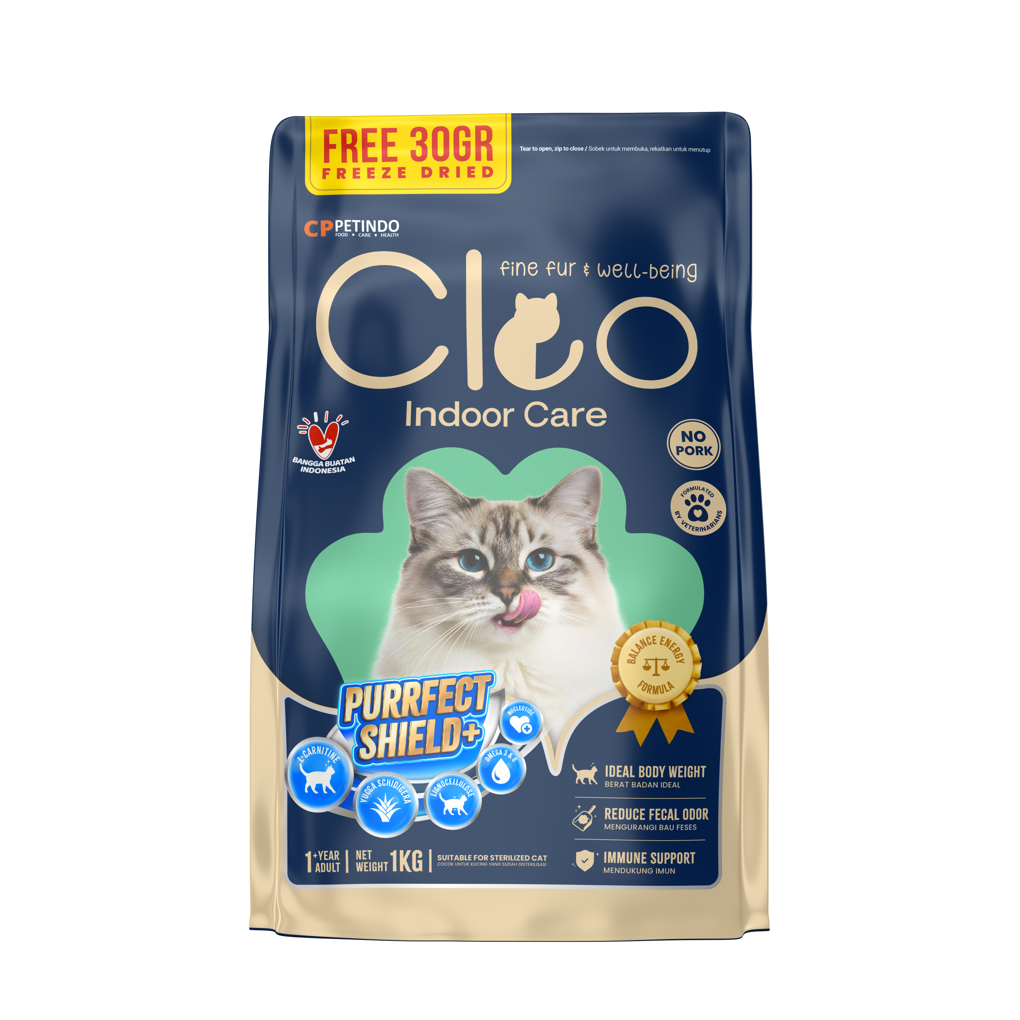 Makanan Kucing Cleo Indoor Care
