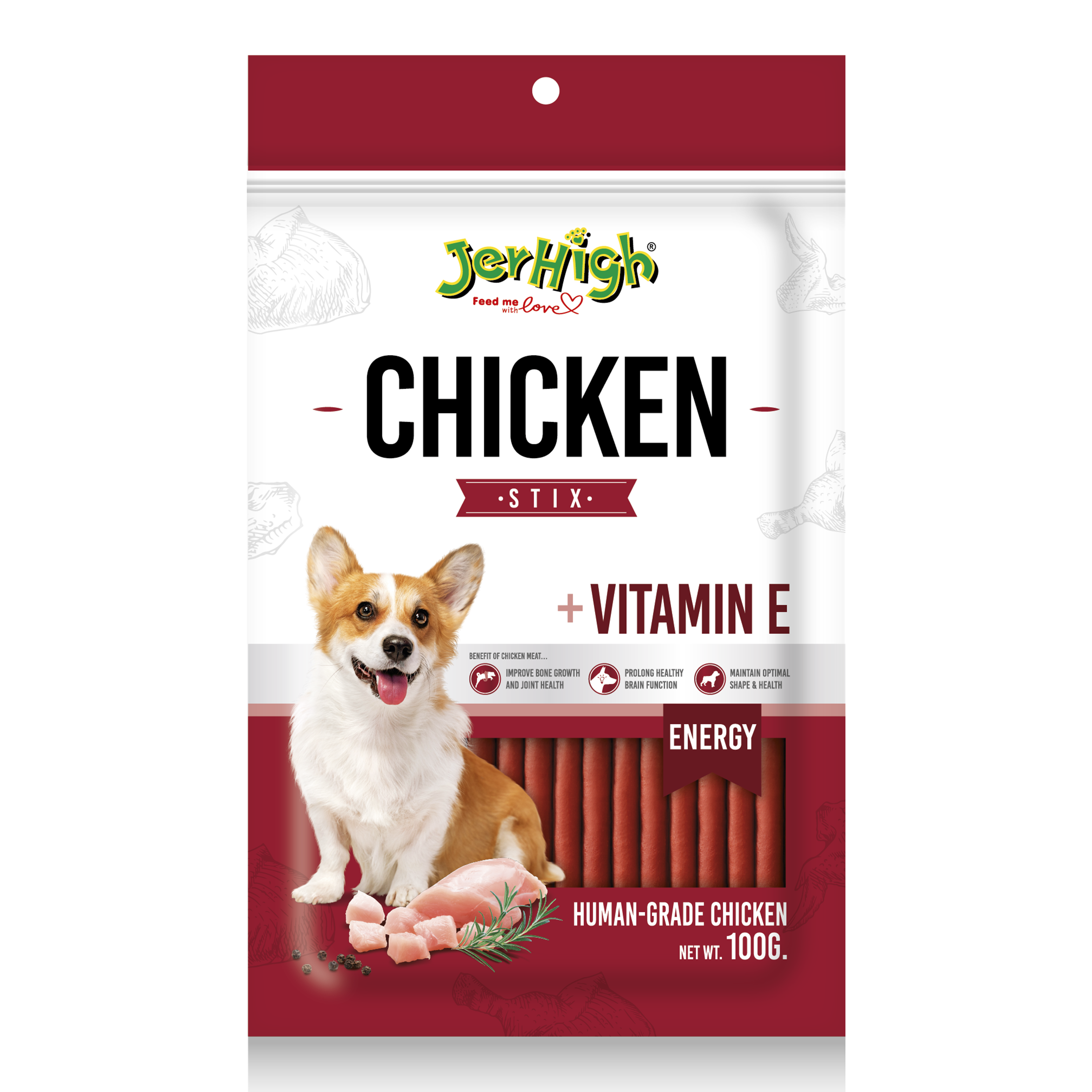 Snack Anjing Jerhigh Chicken Stick 100g