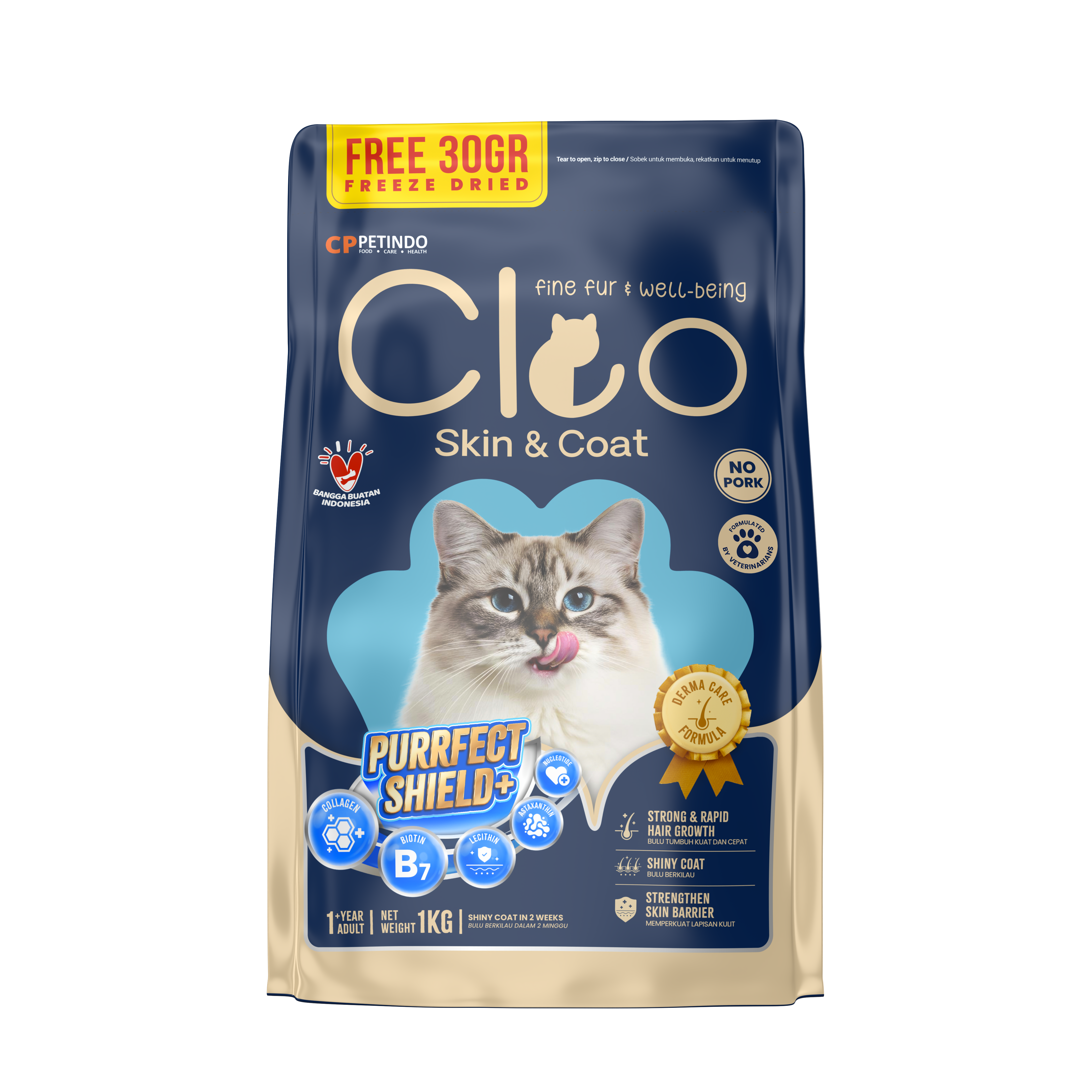 Makanan Kucing Cleo Skin & Coat